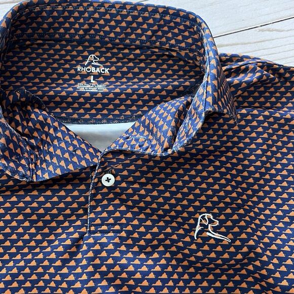 Rhoback Men's Short Sleeve Performance Golf Polo Shirt Size Large - Picture 6 of 10